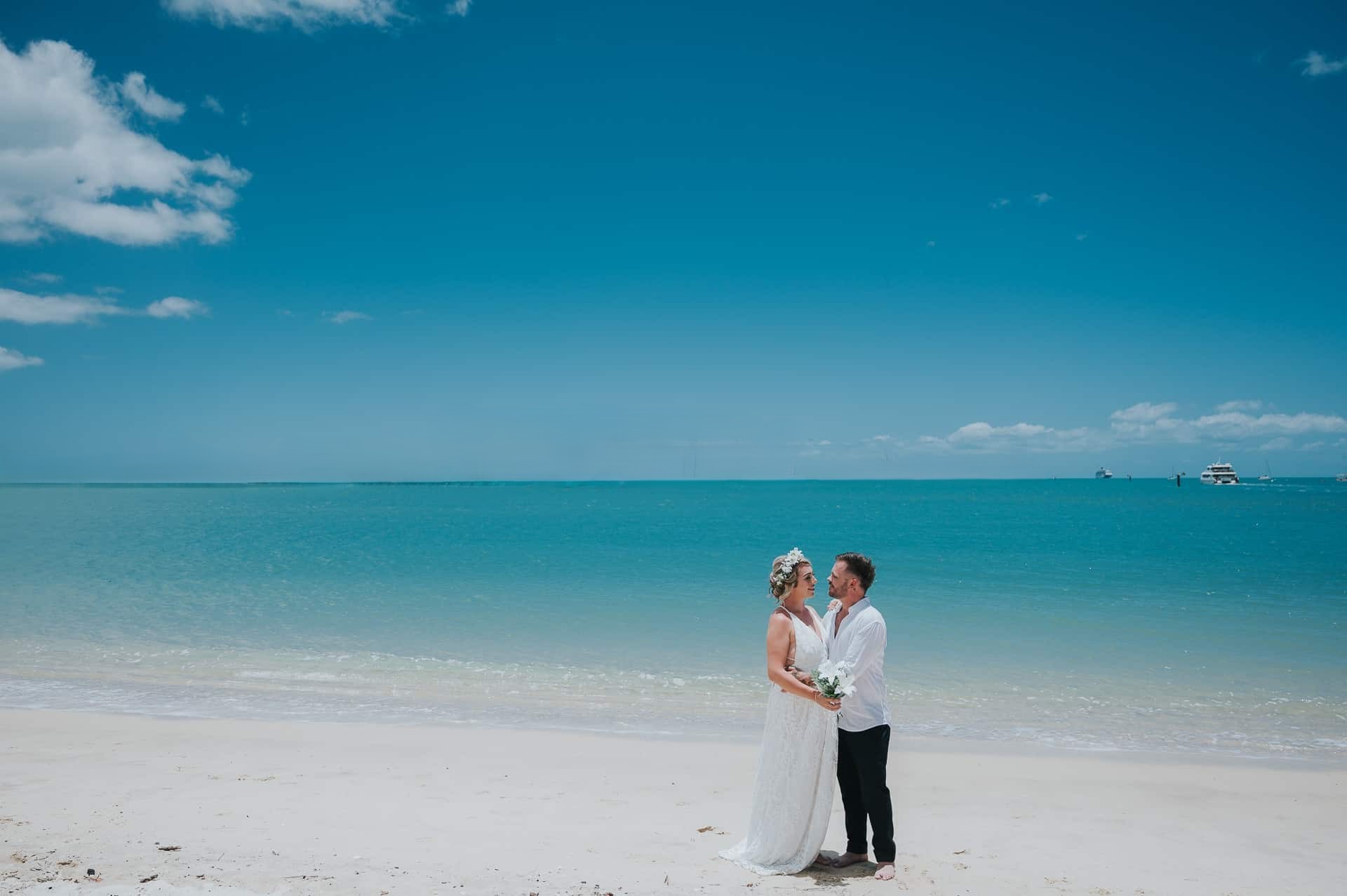 Candid wedding photography of Jamie and Sally at Fort De Soto