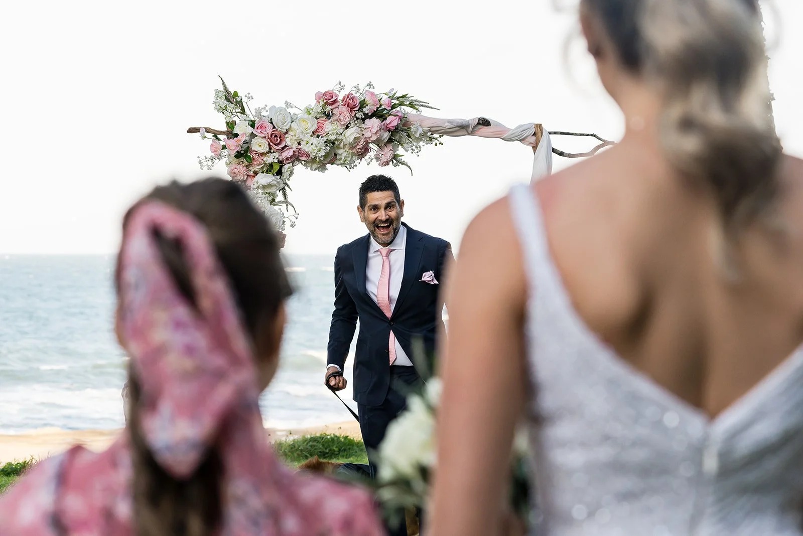 Golden-hour wedding photos at Indian Rocks Beach