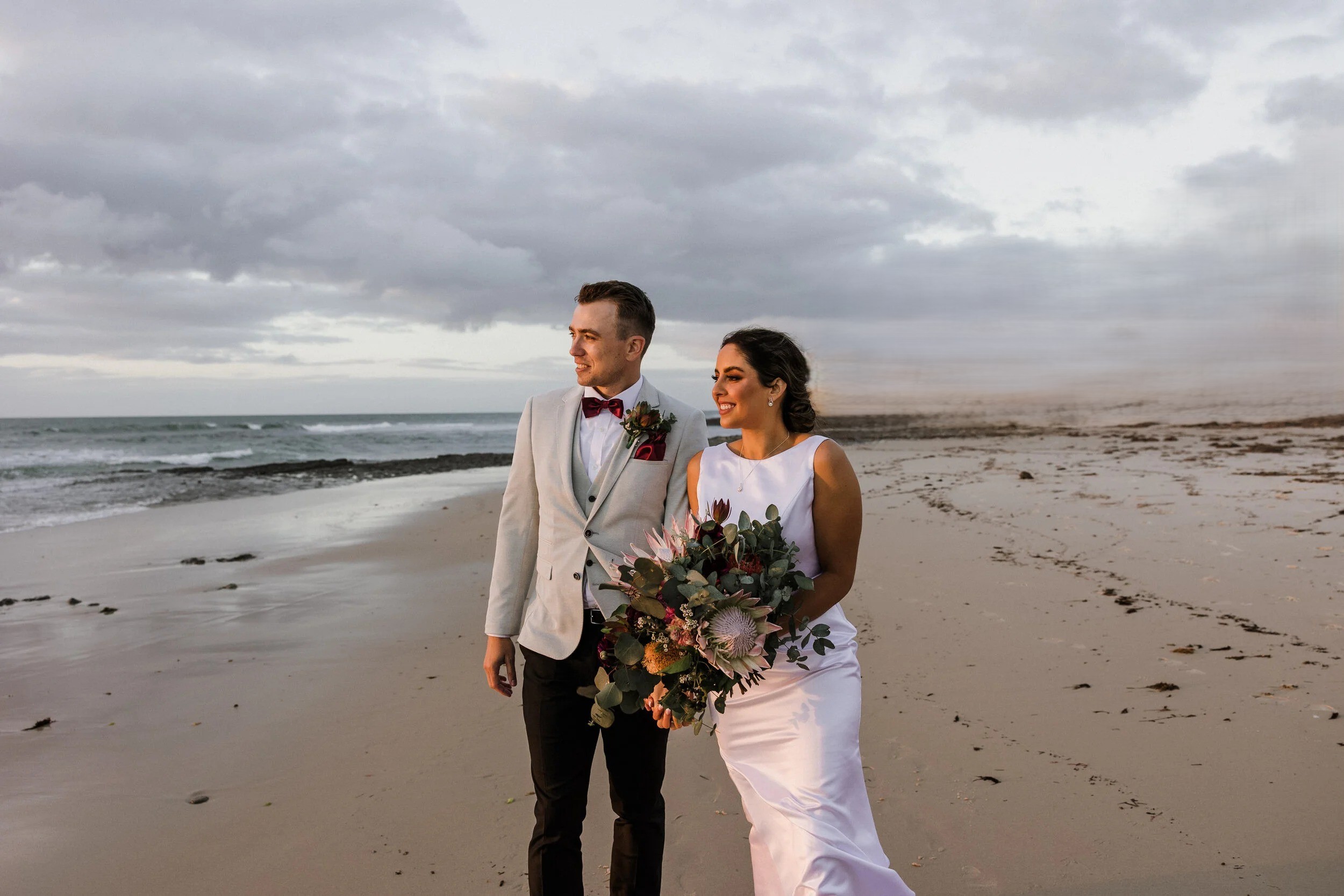 Cynthia and Brian Clearwater Beach elopement ceremony at sunset