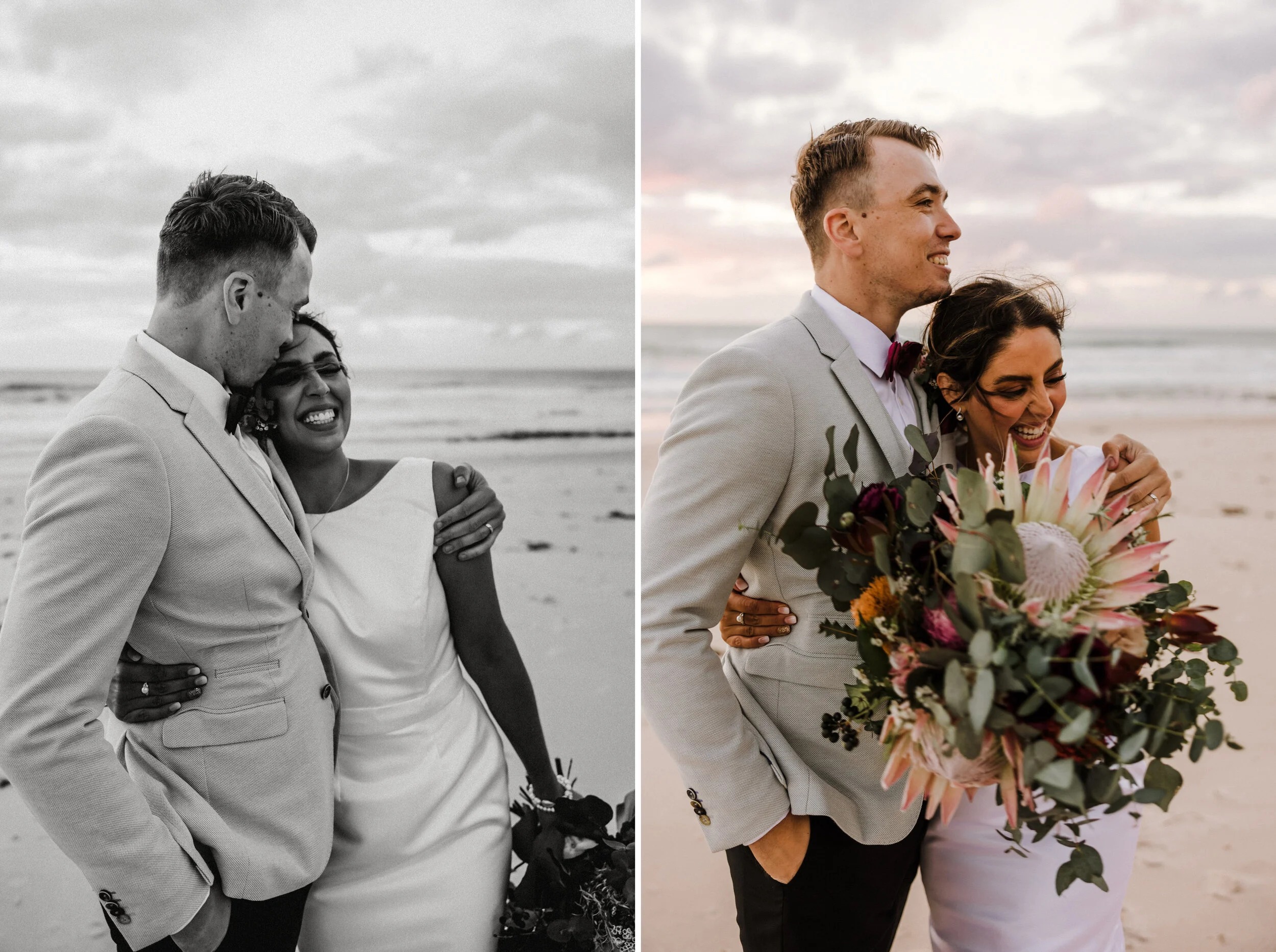 Candid newlyweds moment at Clearwater Beach elopement